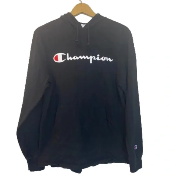 Champion Black Middleweight Hooded Long Sleeve Jersey Men's M - Picture 2 of 10